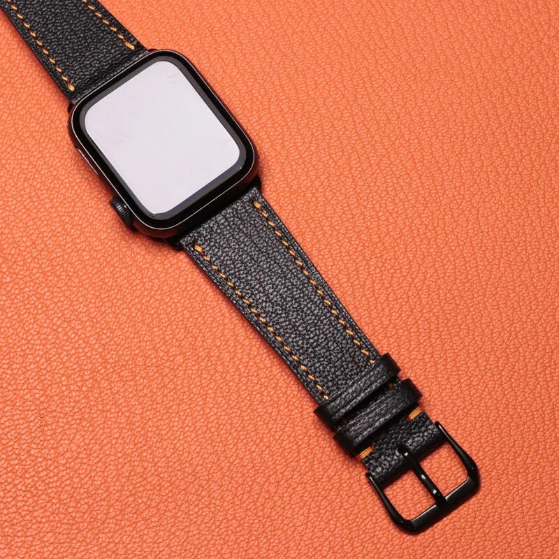 Handcrafted black Sully leather Apple Watch strap for Apple Watch Ultra