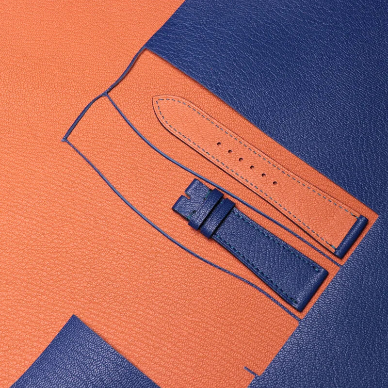 Handcrafted navy blue Sully leather Apple Watch strap for Apple Watch Series 10 46 mm