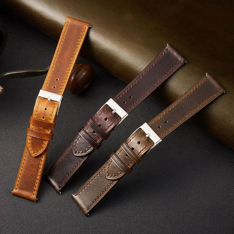 Vintage leather watch strap