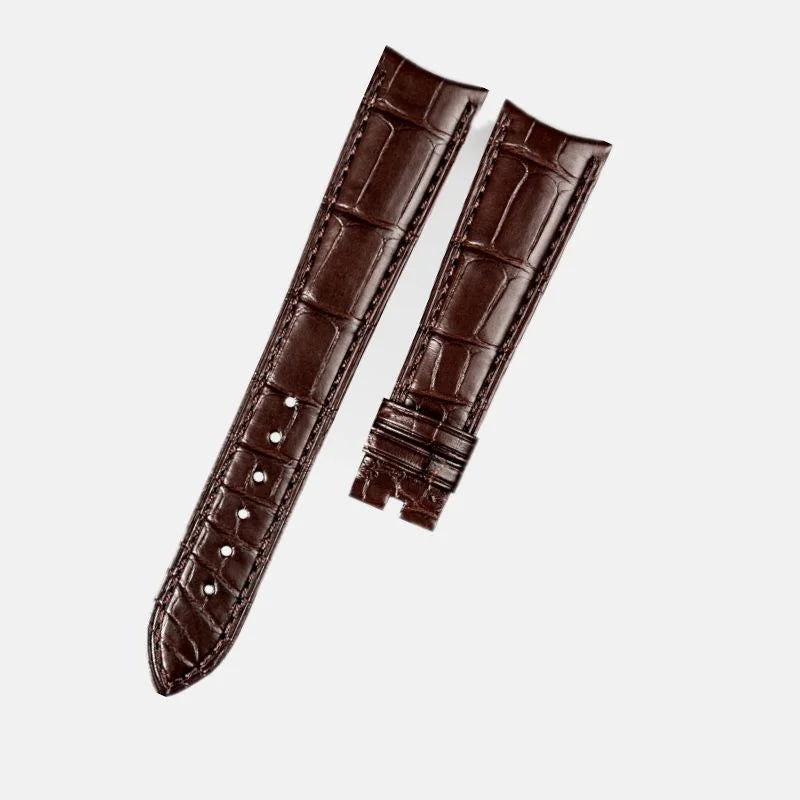 WatchesMate brown alligator-textured leather strap for Rolex.