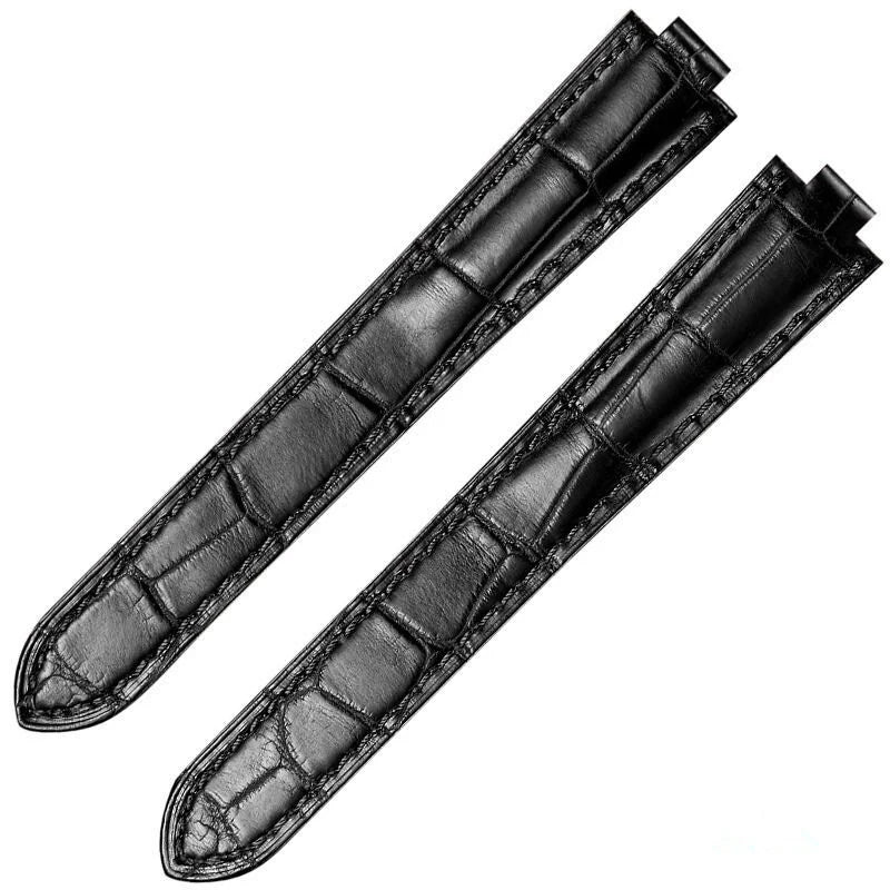 Handcrafted crocodile leather watch strap compatible with Cartier Ballon Bleu, featuring elegant texture and refined craftsmanship
