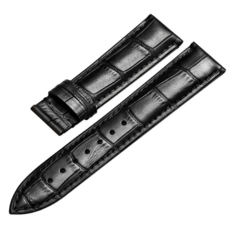 Black calfskin watch strap