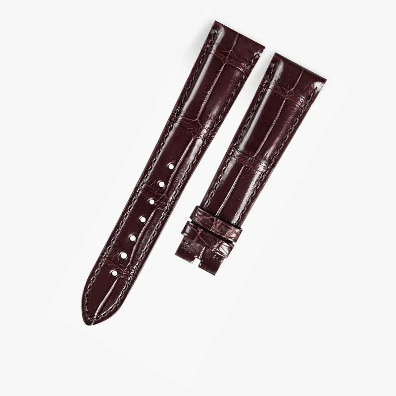 WatchesMate brown alligator-textured leather strap compatible with Zenith watches — premium craftsmanship, classic texture, and elegant wrist presence