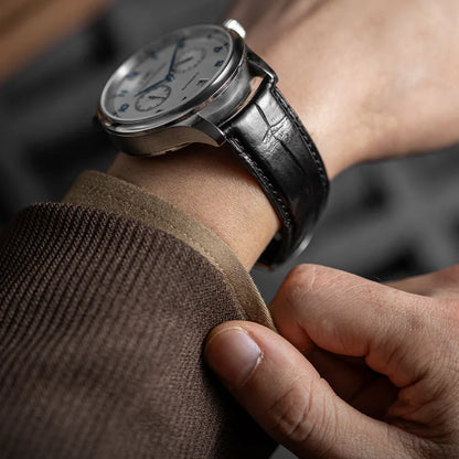 Hand-finished alligator-textured leather strap — compatible with IWC watches, blending classic style with modern craftsmanship for refined everyday elegance
