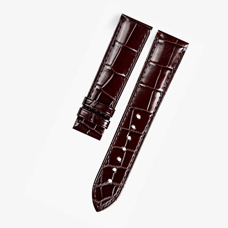 Premium brown alligator leather strap compatible with Omega watches — handcrafted for a refined fit and timeless sophistication