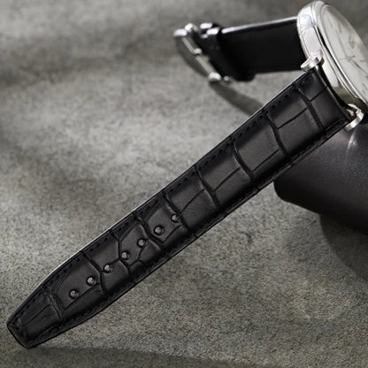 Premium crocodile-textured leather strap — compatible with IWC watches, combining durability, style, and refined comfort